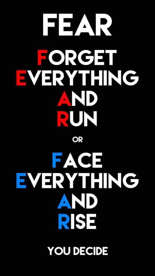 fear forget everything and run banner motivational